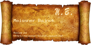 Meissner Bajnok névjegykártya